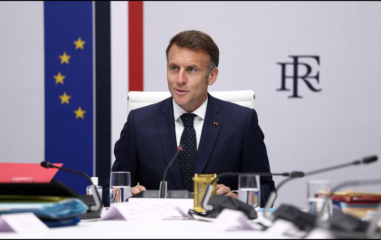 El presidente francés Emmanuel Macron expresó su preocupación por la violencia que permanece en la región de Medio Oriente. EFE/T. Nicholson