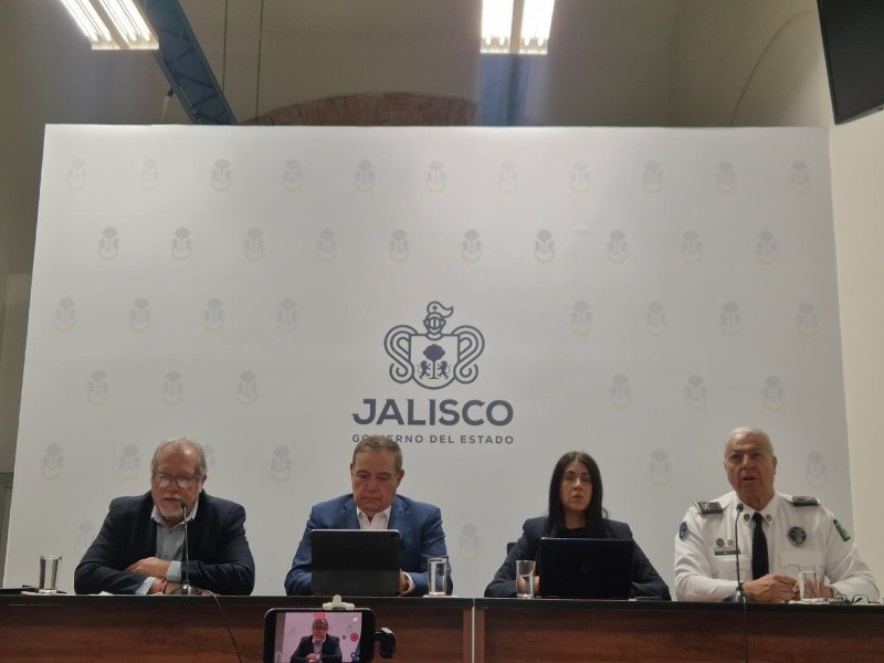 Rueda de prensa en la que se informó del retiro de motocicletas irregulares y de infracciones en movilidad urbana. EL INFORMADOR / R. Bobadilla