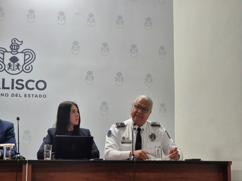 Jorge Arizpe, comisario de la Policía Vial durante la rueda de prensa de esta mañana 9 de abril. EL INFORMADOR / R. Bobadilla