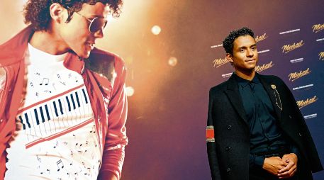 Jaafar Jackson posa para los fotógrafos tras su llegada a la alfombra roja para el preestreno mundial de la película biográfica de Michael Jackson, “Michael”, en Berlín. AFP
