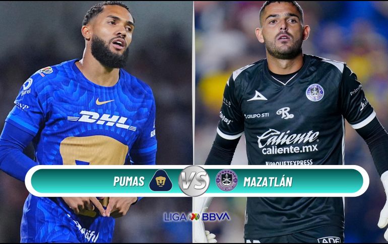 Pumas recibe a Mazatlán en el Estadio Olímpico Universitario con el objetivo de asegurar su pase directo a la Liguilla del Clausura 2026. ESPECIAL / IMAGO7 y CANVA