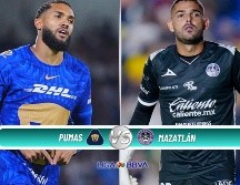 Pumas recibe a Mazatlán en el Estadio Olímpico Universitario con el objetivo de asegurar su pase directo a la Liguilla del Clausura 2026. ESPECIAL / IMAGO7 y CANVA
