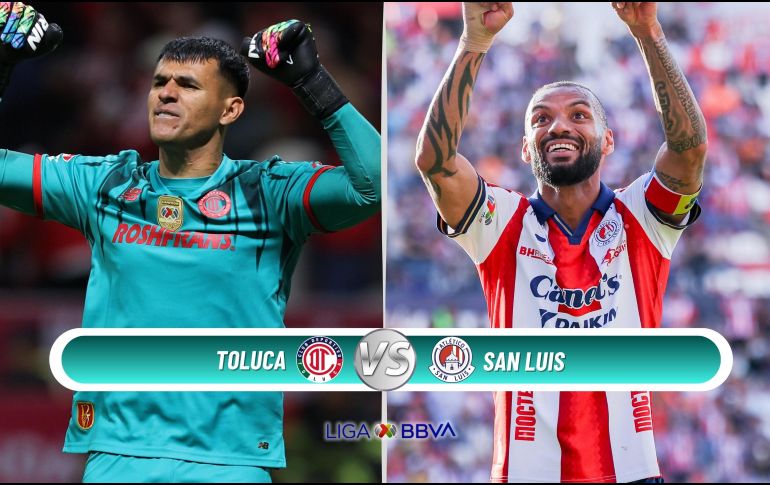 Los Diablos Rojos del Toluca buscarán mantener su invicto en casa frente al Atlético San Luis en el cierre de la Jornada 14. ESPECIAL / IMAGO7 y CANVA