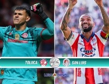 Los Diablos Rojos del Toluca buscarán mantener su invicto en casa frente al Atlético San Luis en el cierre de la Jornada 14. ESPECIAL / IMAGO7 y CANVA