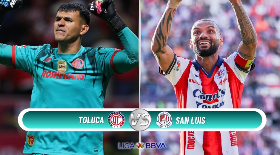 Los Diablos Rojos del Toluca buscarán mantener su invicto en casa frente al Atlético San Luis en el cierre de la Jornada 14. ESPECIAL / IMAGO7 y CANVA