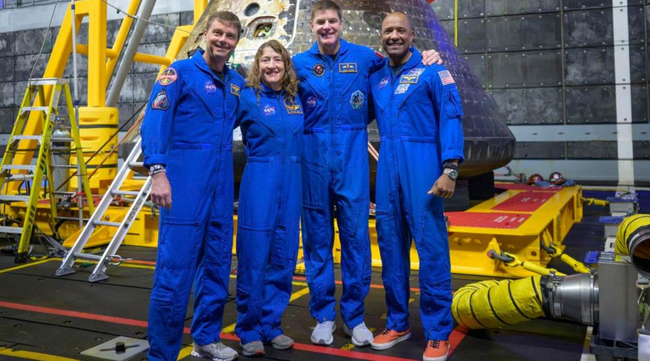 Los astronautas de Artemis II ofrecieron una conferencia de prensa en el Johnson Space Center de la NASA, en Houston. EFE/NASA