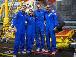 Los astronautas de Artemis II ofrecieron una conferencia de prensa en el Johnson Space Center de la NASA, en Houston. EFE/NASA