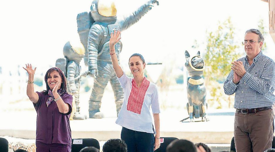 Claudia Sheinbaum, Lorena Cuéllar y Marcelo Ebrard encabezaron la inauguración del primer Polo de Desarrollo Económico para el Bienestar en Tlaxcala. ESPECIAL