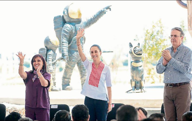 Claudia Sheinbaum, Lorena Cuéllar y Marcelo Ebrard encabezaron la inauguración del primer Polo de Desarrollo Económico para el Bienestar en Tlaxcala. ESPECIAL