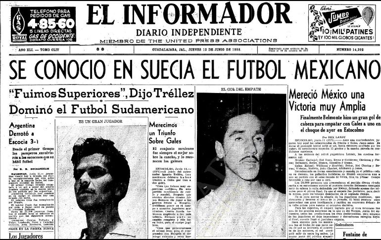 Así reportó este diario el empate 1-1 contra Gales con que México consiguió su primer punto en las Copas del Mundo. EL INFORMADOR/Archivo