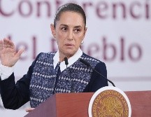 La Presidenta de México, Claudia Sheinbaum, habla durante una rueda de prensa este martes en el Palacio Nacional de la Ciudad de Mexico (Mexico). EFE/M. Guzmán
