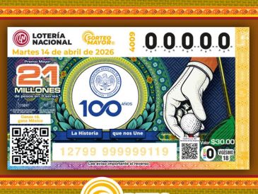 El billete del Sorteo Mayor 4009 conmemoró conmemoró 100 años de la Federación Mexicana de Golf. X/lotena