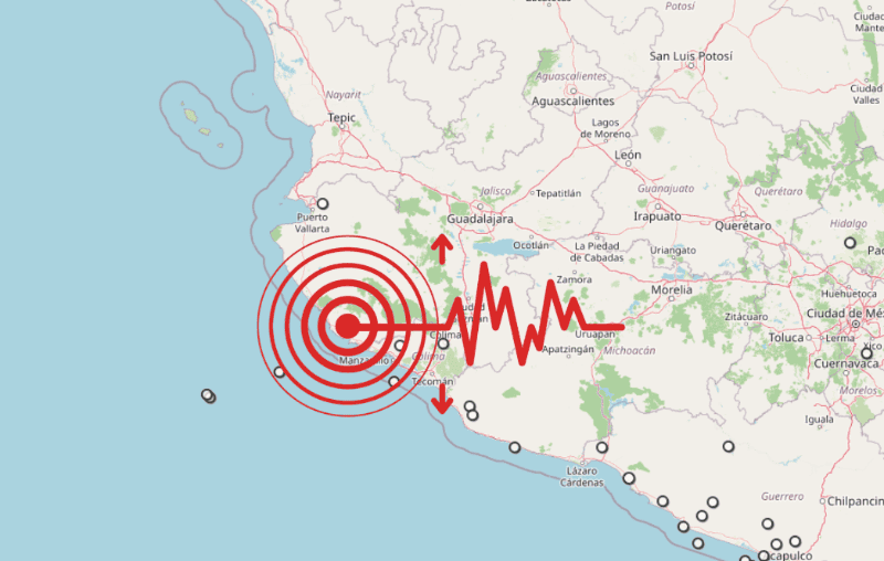 Sismo en Jalisco. ESPECIAL / SSN&nbsp;