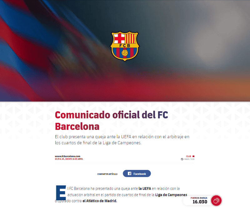 Comunicado del FC Barcelona. ESPECIAL&nbsp;