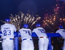 Pirotecnia ilumina el estadio Panamericano en el inicio de la temporada 2026 de la Liga Mexicana de Beisbol. CORTESÍA/Charros de Jalisco