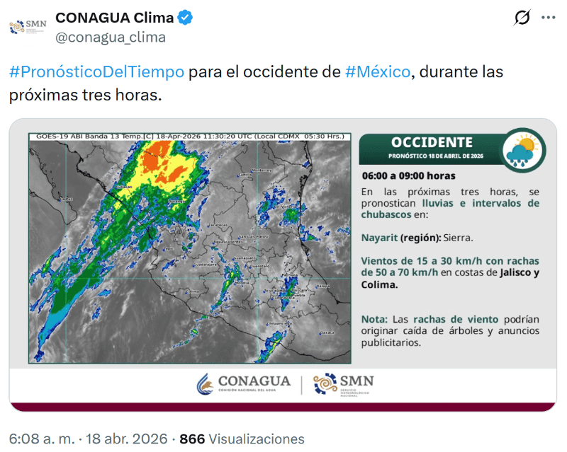 &nbsp;X / @conagua_clima