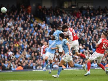 Fotografía del partido de la Premier League inglesa entre el Manchester City y el Arsenal FC. EFE/EPA/P. Powell