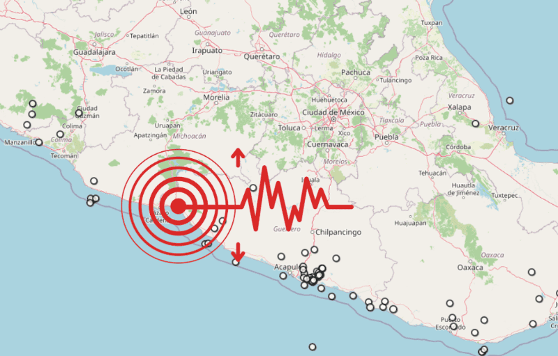 &nbsp;Sismo en Michoacán. ESPECIAL / SSN