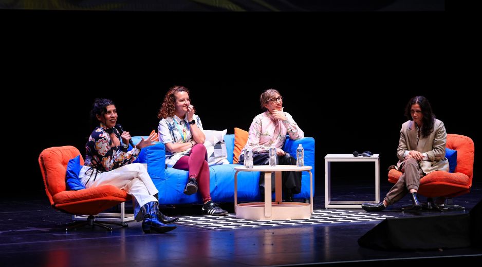 María Sarasvati Herrera, Dariela Ludlow y Celiana Cárdenas, moderadas por Alejandra Márquez— encabezaron el panel “¿Desde dónde mirar?” como parte de las actividades del Festival Internacional de Cine en Guadalajara. EL INFORMADOR / J. Aocsta