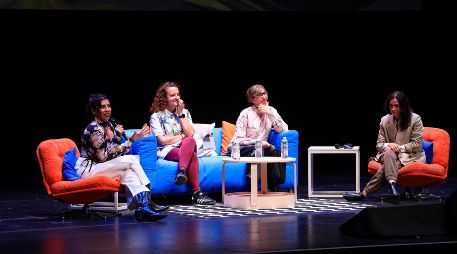 María Sarasvati Herrera, Dariela Ludlow y Celiana Cárdenas, moderadas por Alejandra Márquez— encabezaron el panel “¿Desde dónde mirar?” como parte de las actividades del Festival Internacional de Cine en Guadalajara. EL INFORMADOR / J. Aocsta