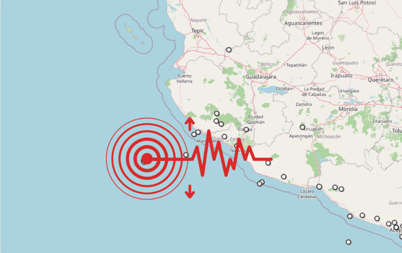 &nbsp;Sismo en Jalisco. ESPECIAL / SSN