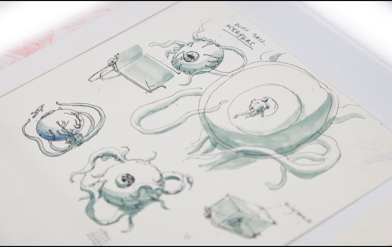 La muestra reúne doce piezas y bocetos que nacen del cruce entre las artes plásticas y el lenguaje cinematográfico. ESPECIAL/ FICG GUADALAJARA.