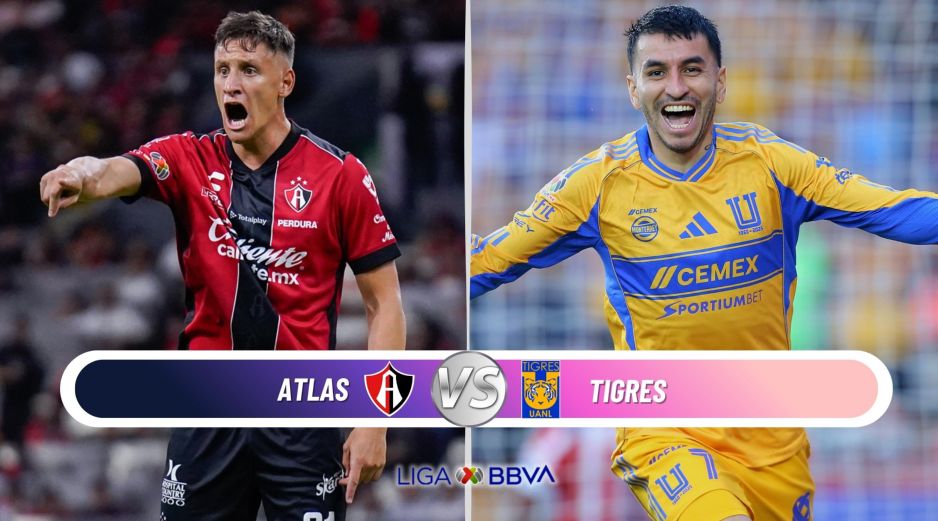Atlas y Tigres se miden este miércoles en Guadalajara, donde ambos equipos buscarán asegurar su pase a la Liguilla. ESPECIAL / IMAGO7 y CANVA