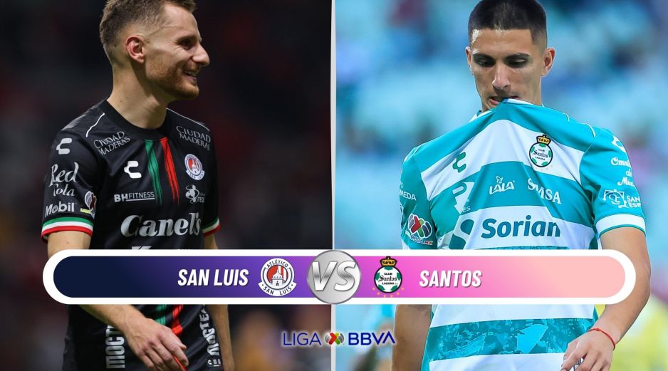 El Atlético de San Luis buscará aprovechar su localía para sumar tres puntos y agravar la crisis de Santos Laguna en la recta final del torneo. ESPECIAL / IMAGO7 y CANVA