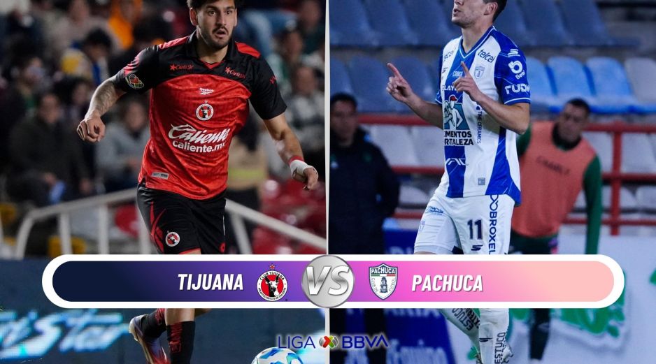Pachuca visita a Tijuana en el Estadio Caliente con el objetivo de asegurar su pase directo a la Liguilla del Clausura 2026. ESPECIAL / IMAGO7 y CANVA
