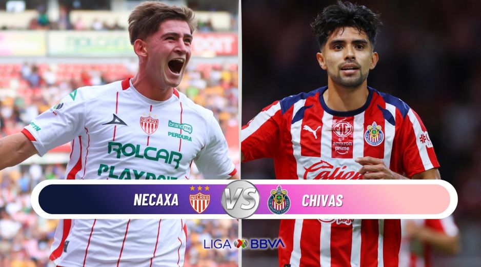 Chivas busca consolidarse en la cima de la Tabla General durante su visita al Estadio Victoria para enfrentar al Necaxa en la penúltima fecha del torneo. ESPECIAL / IMAGO7 y CANVA