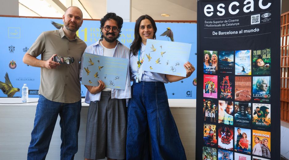 La Escola Superior de Cinema i Audiovisuals de Catalunya (ESCAC) y el FICG anunciaron, a través de una rueda de prensa llevada a cabo en el Conjunto Santander de Artes Escénicas, a los becarios de 2026: Viviana Zúñiga Rojas y Gustavo Mateu Paredes. EL INFORMADOR / J. Acosta