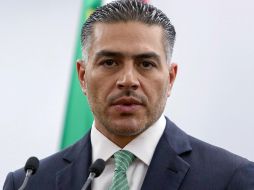 El secretario de Seguridad y Protección Ciudadana, Omar García Harfuch, habla en una rueda de prensa este miércoles, en Ciudad de México. EFE/M. Hartz