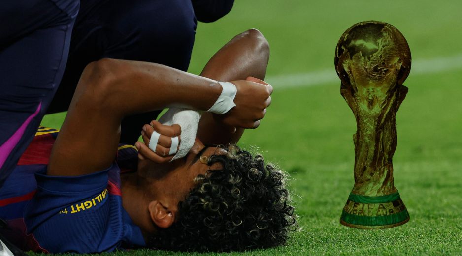 Lamine Yamal tras lesionarse en el partido contra Celta en la Liga de España, el miércoles pasado. AP / ARCHIVO