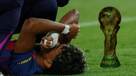 Lamine Yamal tras lesionarse en el partido contra Celta en la Liga de España, el miércoles pasado. AP / ARCHIVO