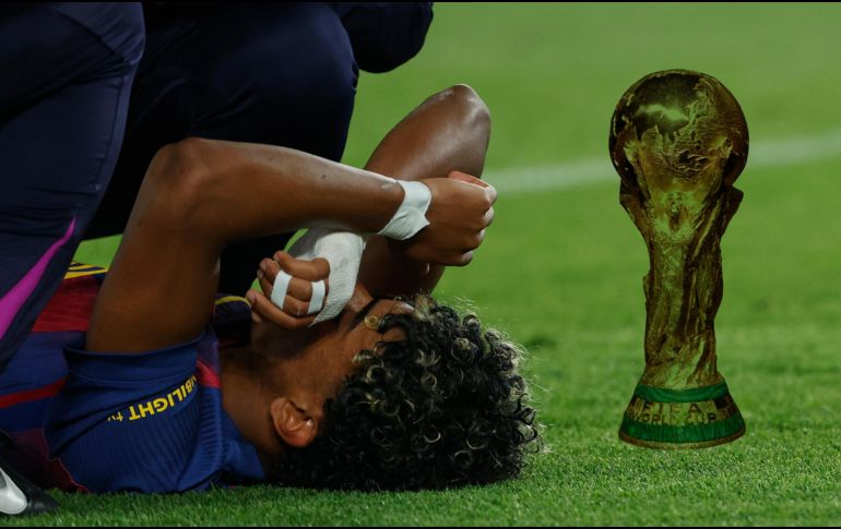 Lamine Yamal tras lesionarse en el partido contra Celta en la Liga de España, el miércoles pasado. AP / ARCHIVO