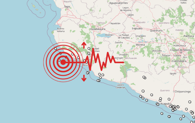 Sismo en Jalisco. ESPECIAL / SSN&nbsp;