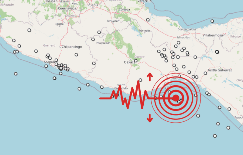 &nbsp;Sismo en Oaxaca. ESPECIAL / SSN
