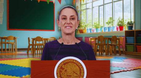 Sheinbaum explicó que cada vez nacen menos menores en México, lo que impacta directamente en la demanda educativa. EFE / M. Guzmán - ESPECIAL / CANVA