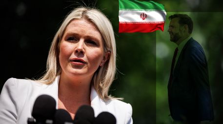 La portavoz Karoline Leavitt atiende a medios en la Casa Blanca este viernes 24 de abril. EFE / EPA / SAMUEL CORUM / POOL