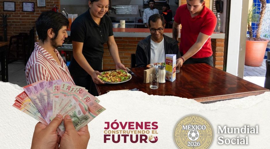 La Copa Mundial 2026 está a menos de dos meses de iniciar y México no solo se prepara con estadios de primer nivel, sino también con oportunidades laborales para los jóvenes. ESPECIAL / Programas del Bienestar y CANVA