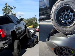 Una conductora pasó por encima de un Lamborghini valuado en casi 9 millones de pesos. INSTAGRAM/@1realramon/ESPECIAL