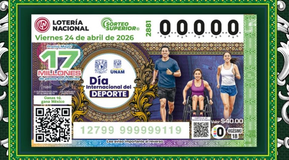 El billete del Sorteo Superior 2881 conmemoró el Día Internacional del Deporte para el Desarrollo y la Paz (6 de abril). X/lotenal