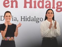 Ariadna Montiel acompañó a la Presidenta Claudia Sheinbaum a un evento en Hidalgo este sábado. INSTAGRAM/ariadmanoltielreyes