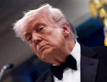 El presidente de Estados Unidos, Donald Trump, durante la rueda de prensa de este sábado en la noche tras el tiroteo en la Cena de Corresponsales de la Casa Blanca. EFE/W. Oliver