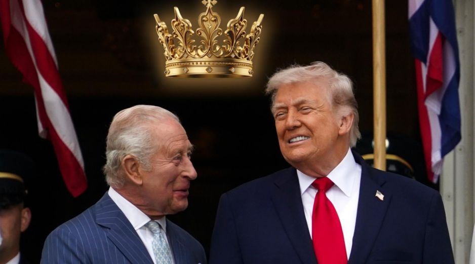 Trump celebró su posible parentezco con el rey Carlos III. EFE / EPA / WILL OLIVER