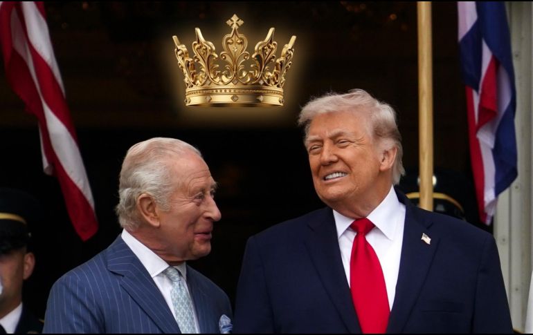 Trump celebró su posible parentezco con el rey Carlos III. EFE / EPA / WILL OLIVER