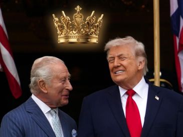 Trump celebró su posible parentezco con el rey Carlos III. EFE / EPA / WILL OLIVER