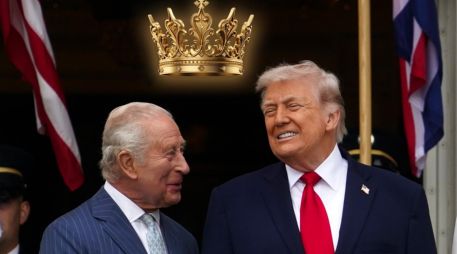 Trump celebró su posible parentezco con el rey Carlos III. EFE / EPA / WILL OLIVER