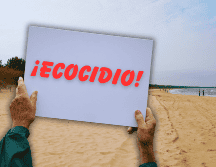 Los pobladores denuncian con indignación que maquinaria pesada está destruyendo la Zona Federal Marítimo Terrestre para levantar un enorme muro de contención de piedra. ESPECIAL / CANVA