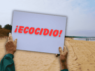 Los pobladores denuncian con indignación que maquinaria pesada está destruyendo la Zona Federal Marítimo Terrestre para levantar un enorme muro de contención de piedra. ESPECIAL / CANVA